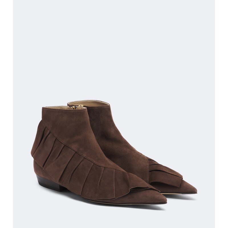 JW Anderson Ruffled suede ankle boots