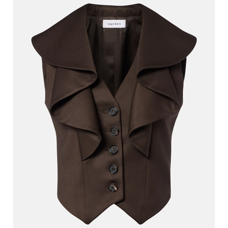 McQueen Ruffled wool vest