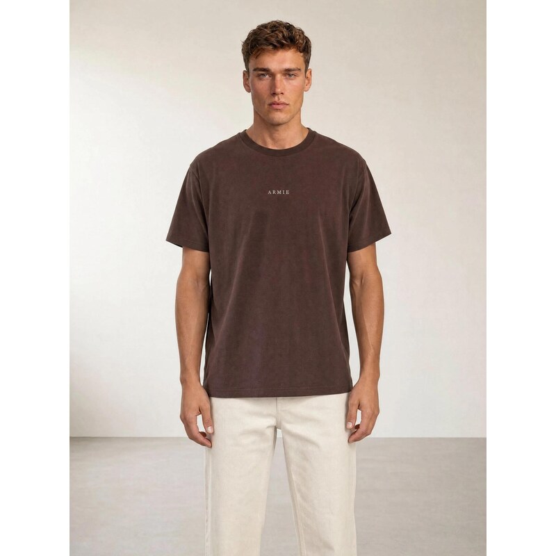 ARMIE Tričko The Alex Logo T-shirt - Brown hnědá