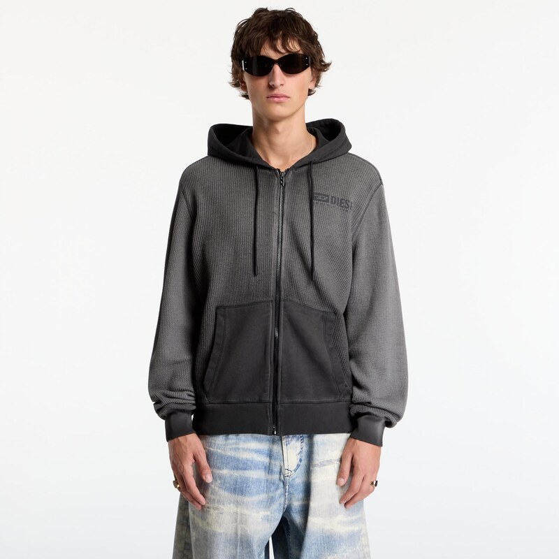 Mikina Diesel S-Wafy-Hood-Zip Sweat-Shirt Black L