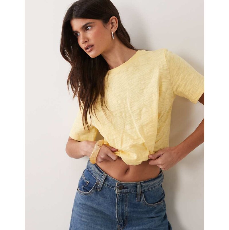 ASOS design tie detail tee with texture fabric in sundress