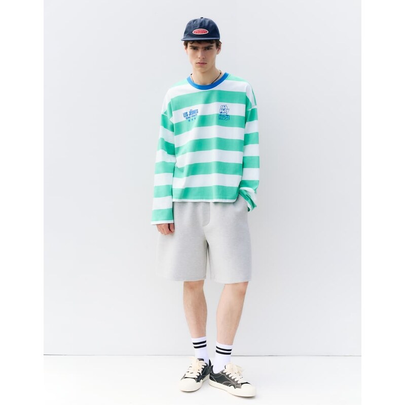 Pull&Bear Stwd striped t-shirt in green