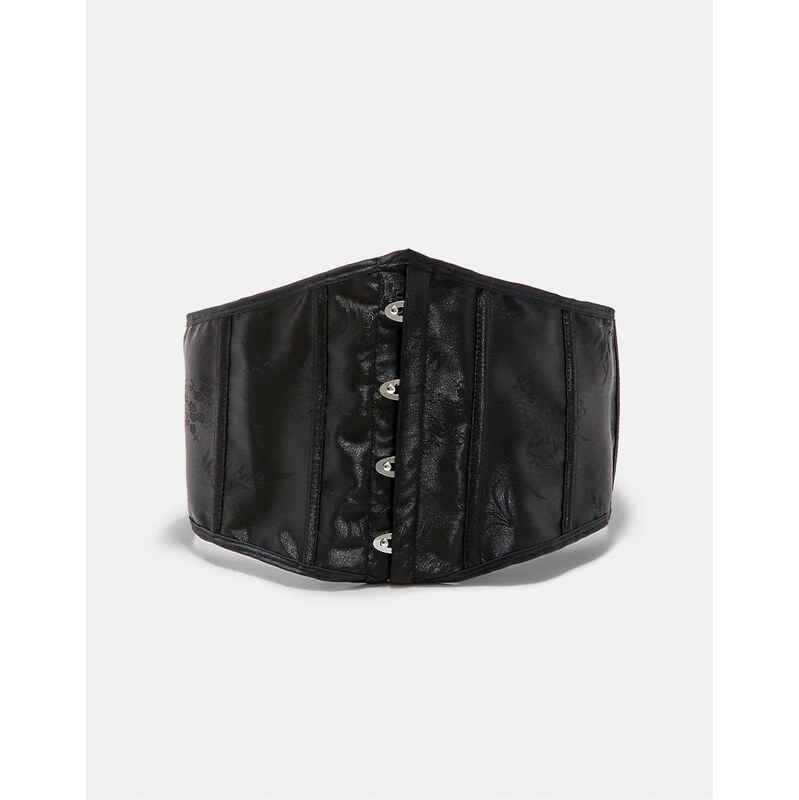 Stradivarius Satin corset belt in black