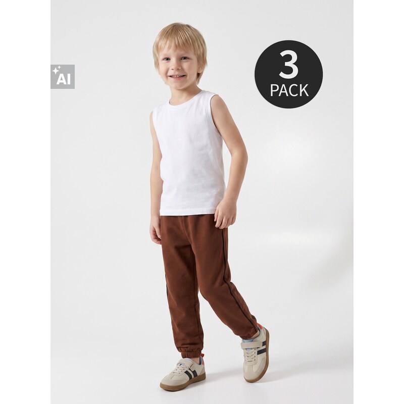 Sinsay - Bavlněná trička bez rukávů 3 pack - bílá