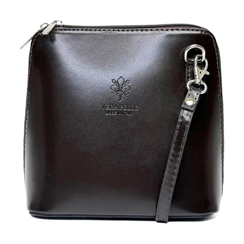Lumera Kožená Italská crossbody kabelka Milena tmavě hnědá