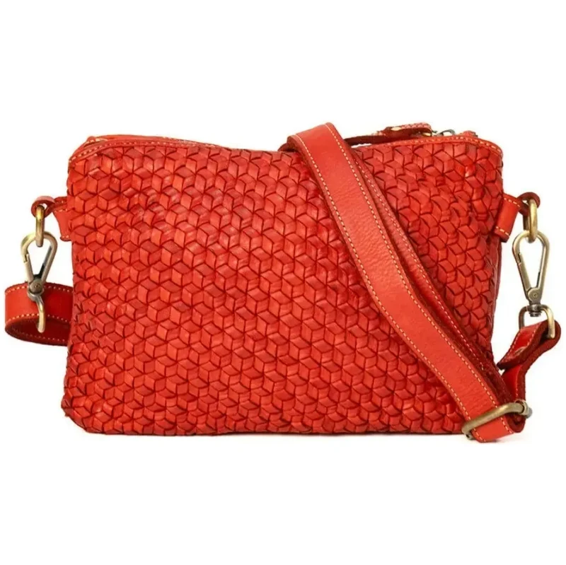 Lumera Kožená Italská crossbody kabelka Lyra červená