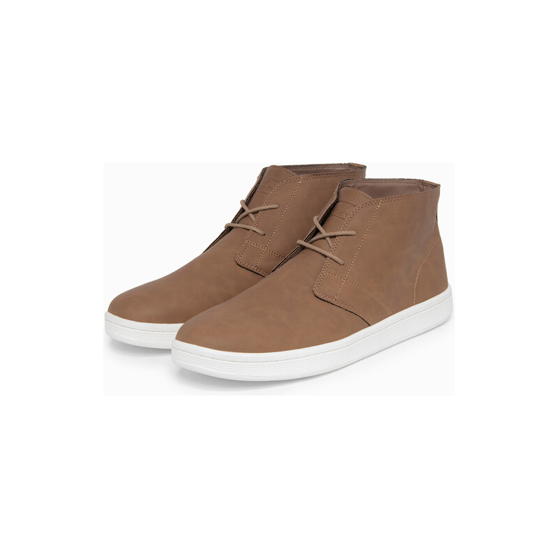 Ombre Men’s high-top boots with a rubber sole – brown