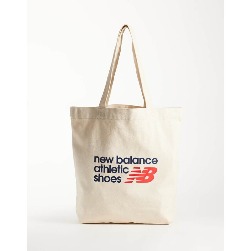 New Balance Athletics graphic tote bag in off-white