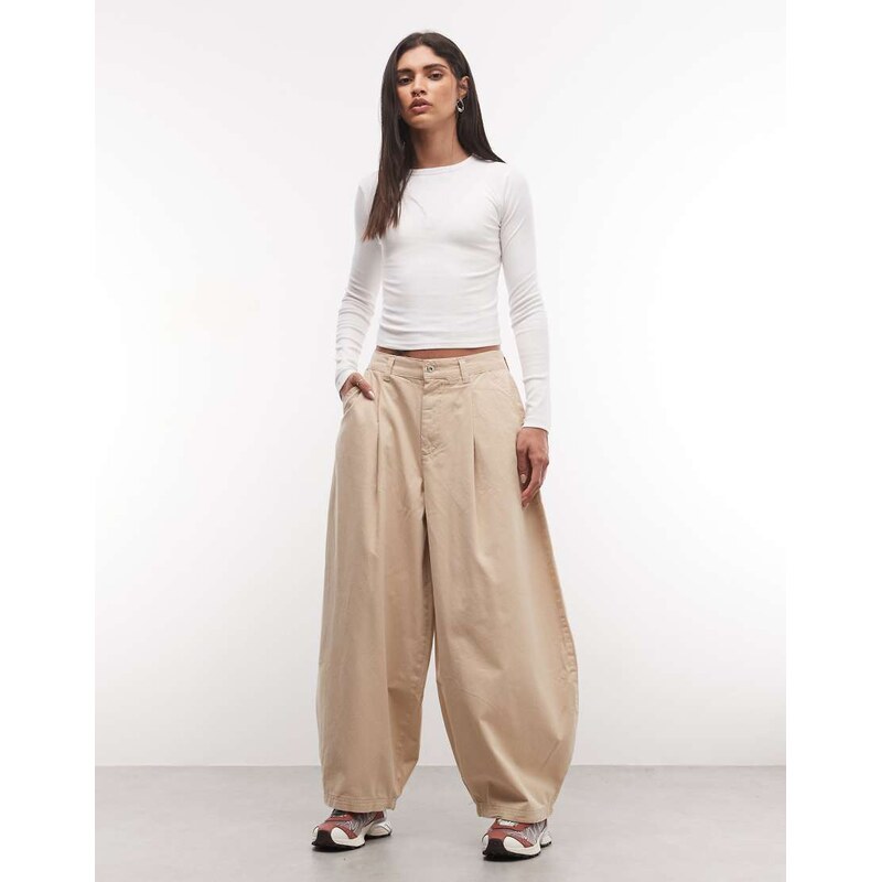 COLLUSION XL baggy cargo trousers in beige-Neutral