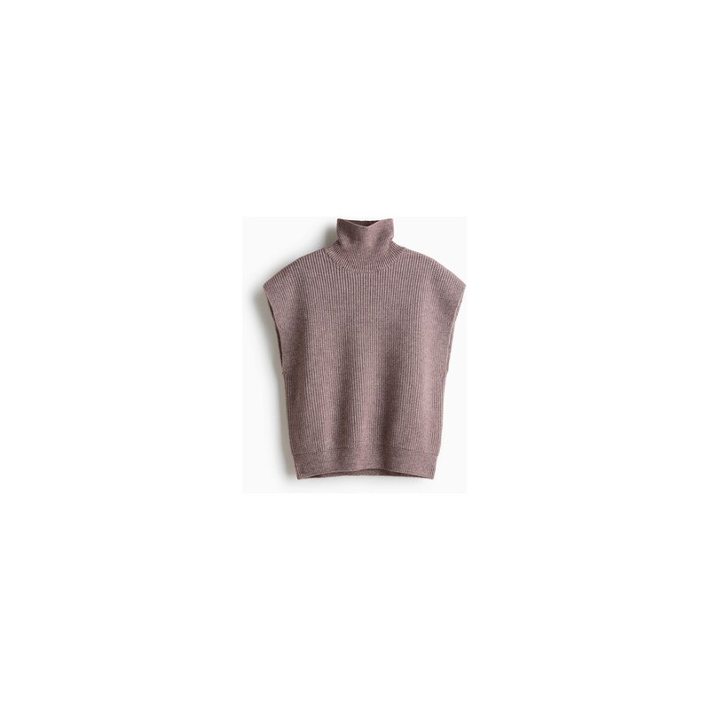 H&M - Loose-fit turtleneck sweater vest - Světlá Tlumeně Fialová