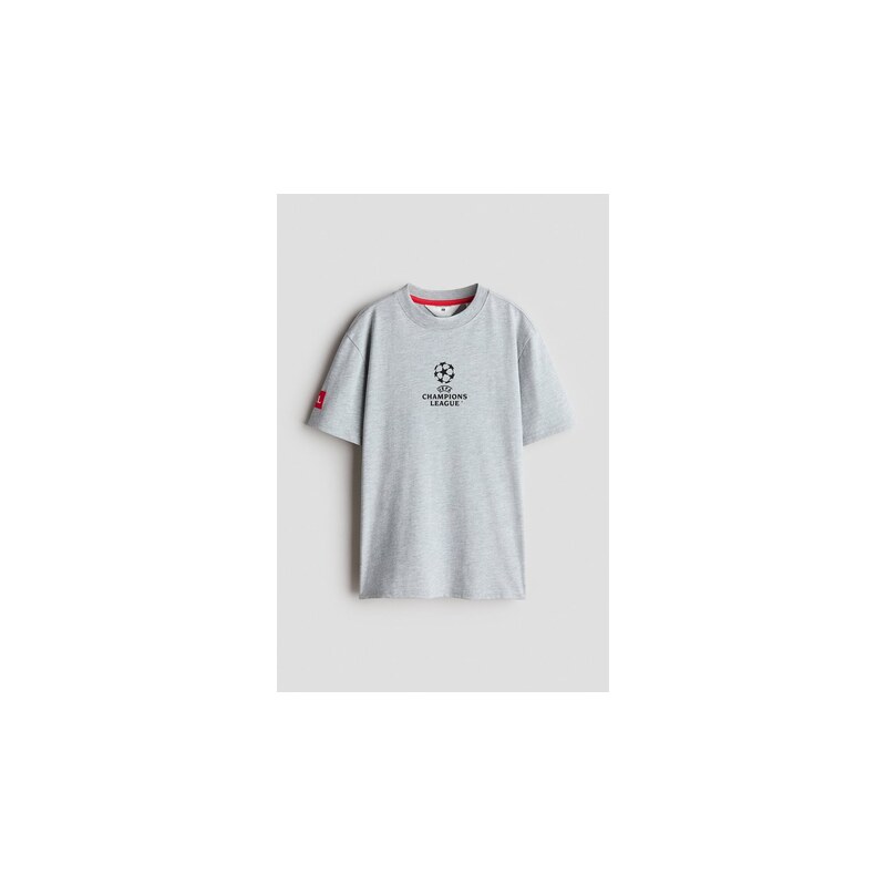 H&M - Tričkos potiskem - Šedá/Uefa Champions League