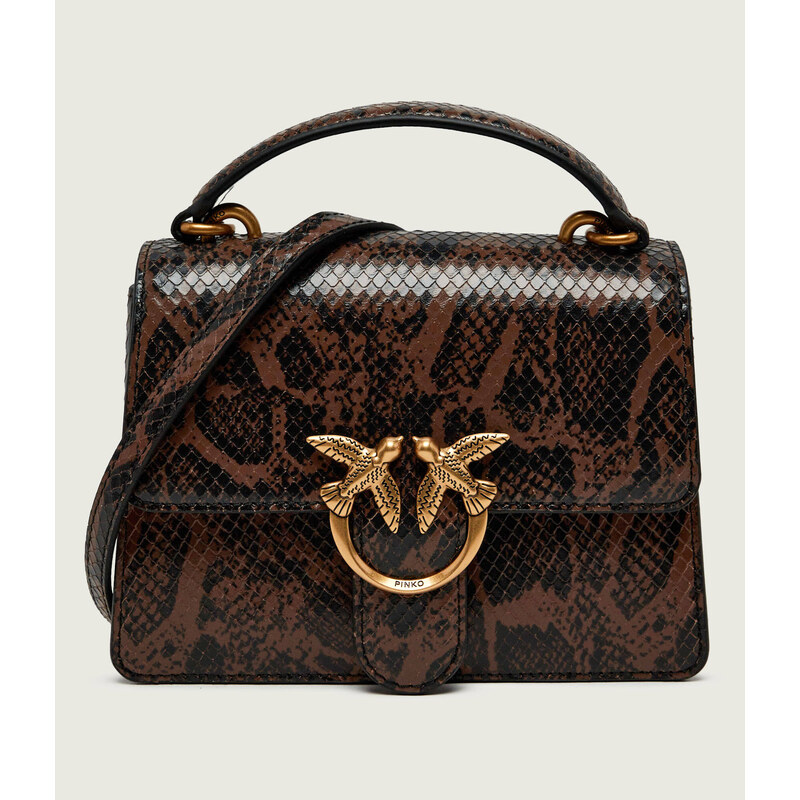 Pinko Kožený kufřík Love One top Handle Mini