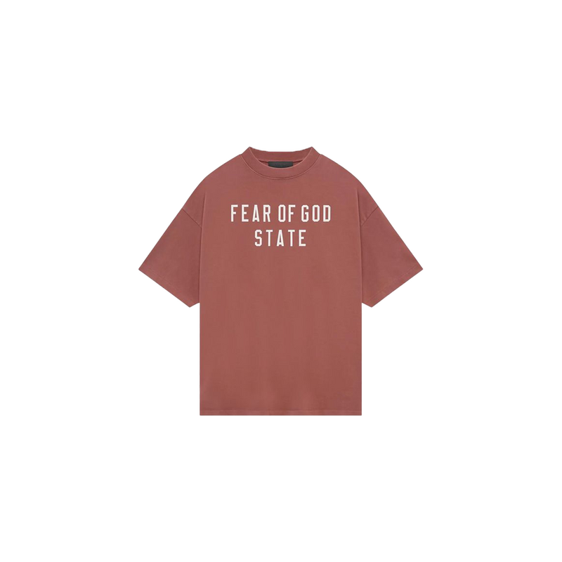 Essentials Fear of God Heavy Crewneck Tee Crimson