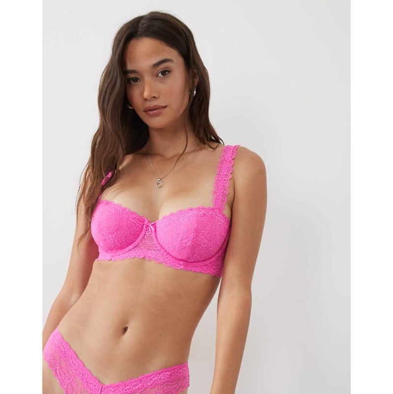 ASOS DESIGN Fuller Bust Lucinda lace balcony bra with lace trim