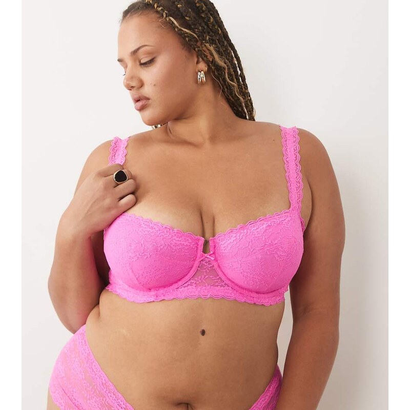 ASOS Curve ASOS DESIGN Curve Lucinda lace balcony bra with lace