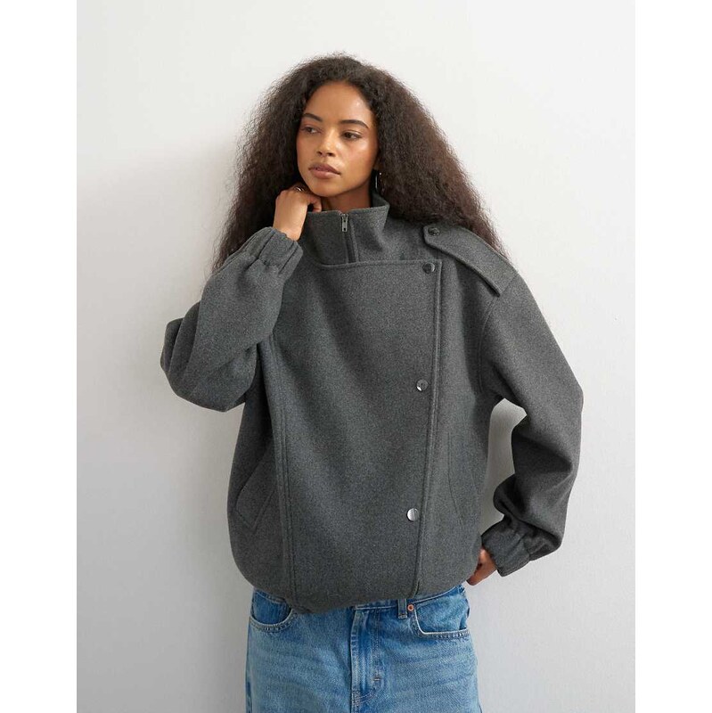 Topshop formal bomber in grey