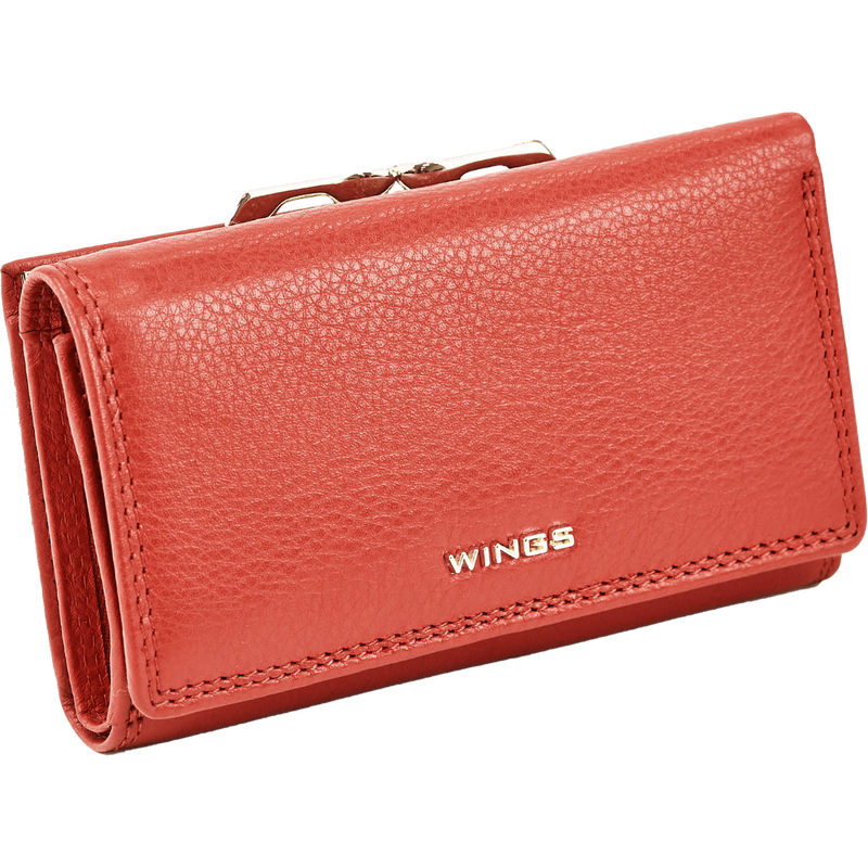 Dámská velká kožená peněženka Wings s RFID červená