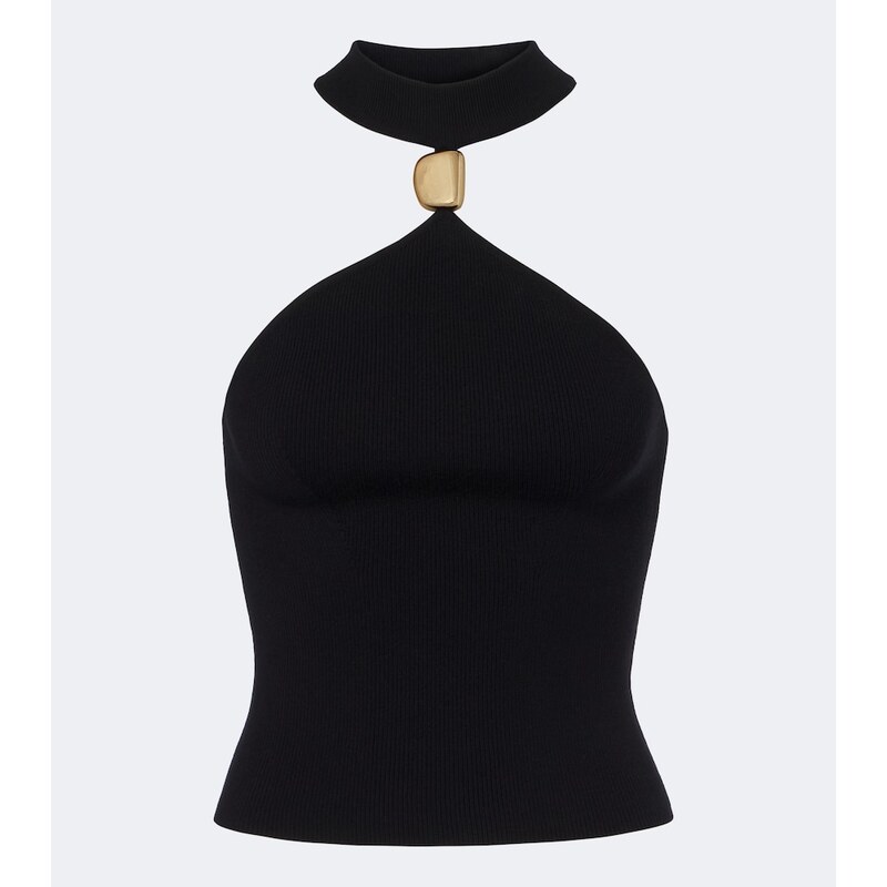 Simkhai Renlen embellished halterneck wool top