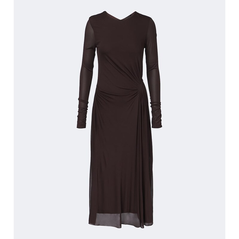 Max Mara Elegante gathered crêpe jersey midi dress