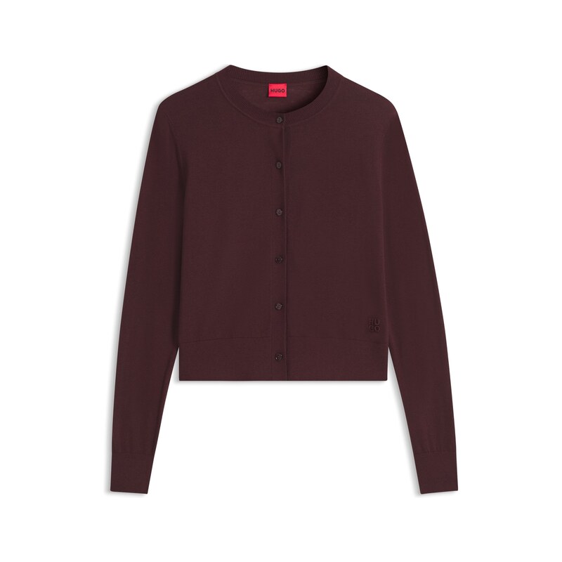 HUGO Button-front cardigan in a wool blend with cashmere