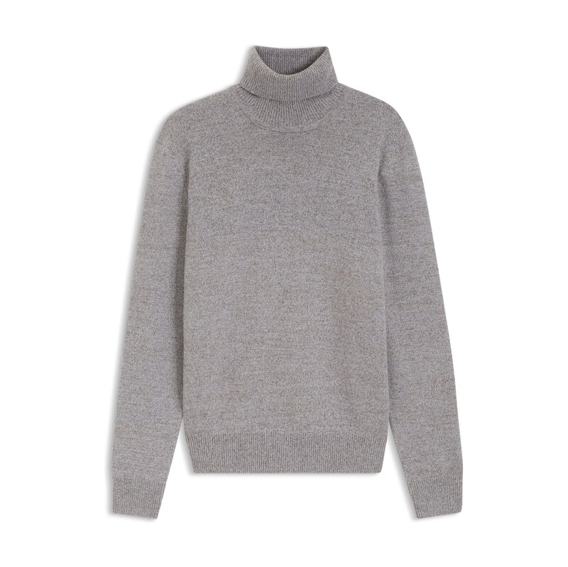 BOSS Rollneck sweater in virgin wool mouline knit