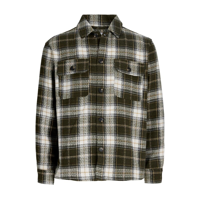JACK & JONES Košile JJEREGENT olivová / bílá