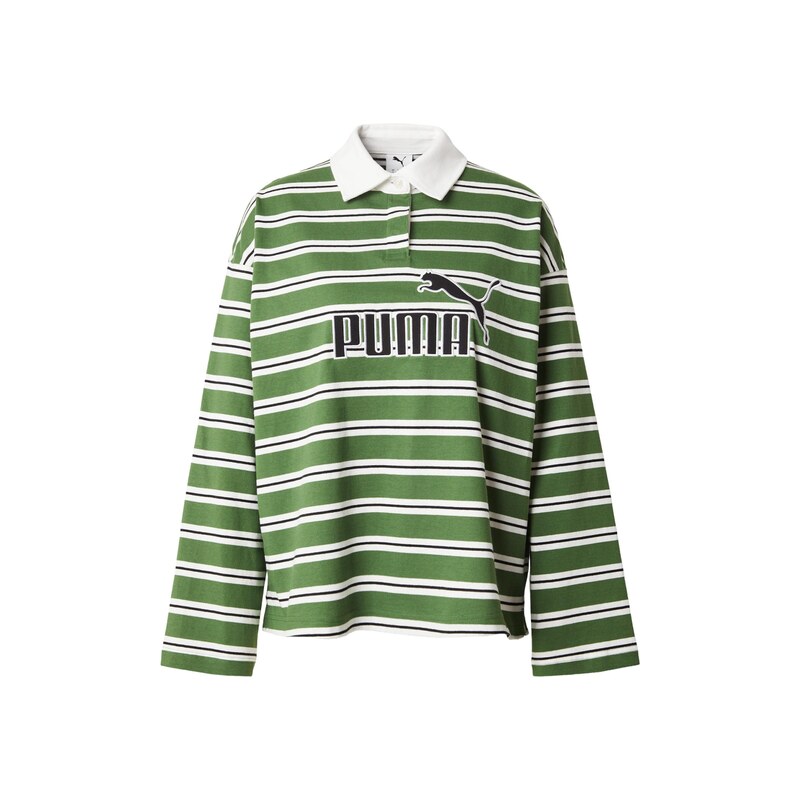 PUMA Oversized tričko Essentials Elevated No.1 zelená / černá /