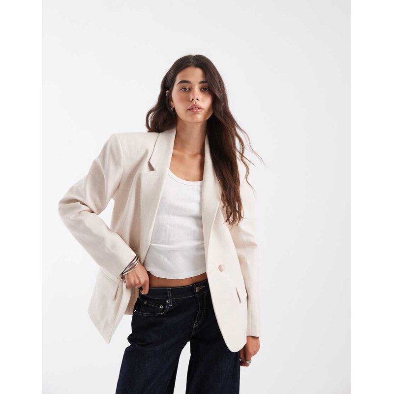 ASOS DESIGN Tailored strong shoulder nipped waist blazer in