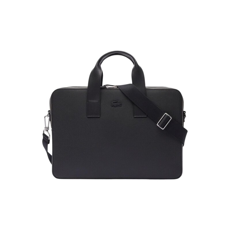 LACOSTE Kabelka Lacoste Sac ordinateur Chantaco en Cuir Noir