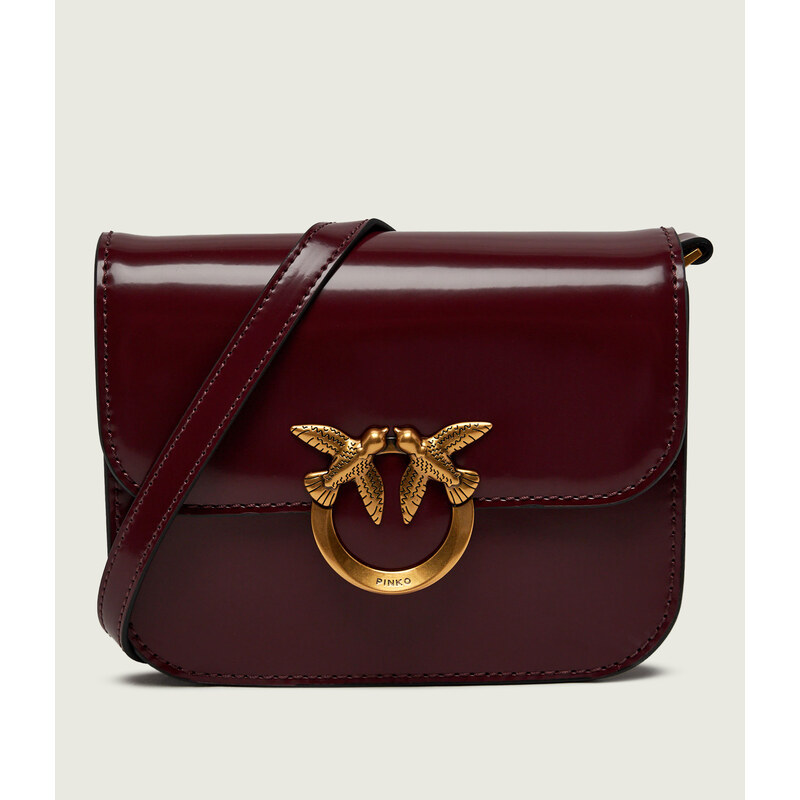 Pinko Kožený crossbody kabelka Love Box Bag Mini