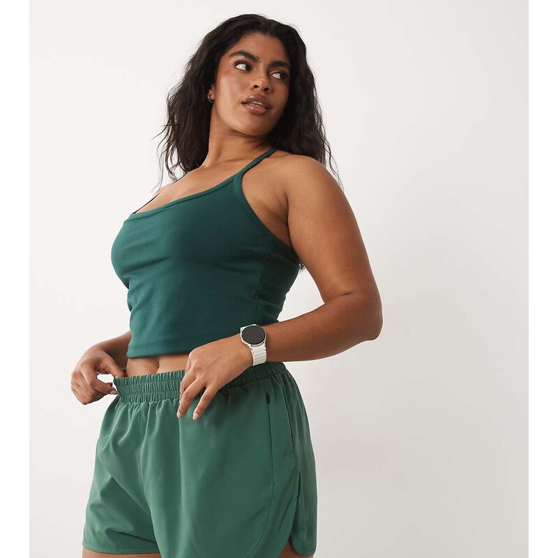 4505 Curve Icon woven run short with zip pockets in spruce-Green