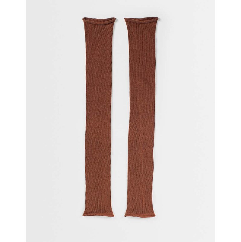 ASOS DESIGN over-the-knee legwarmer in beige-Neutral