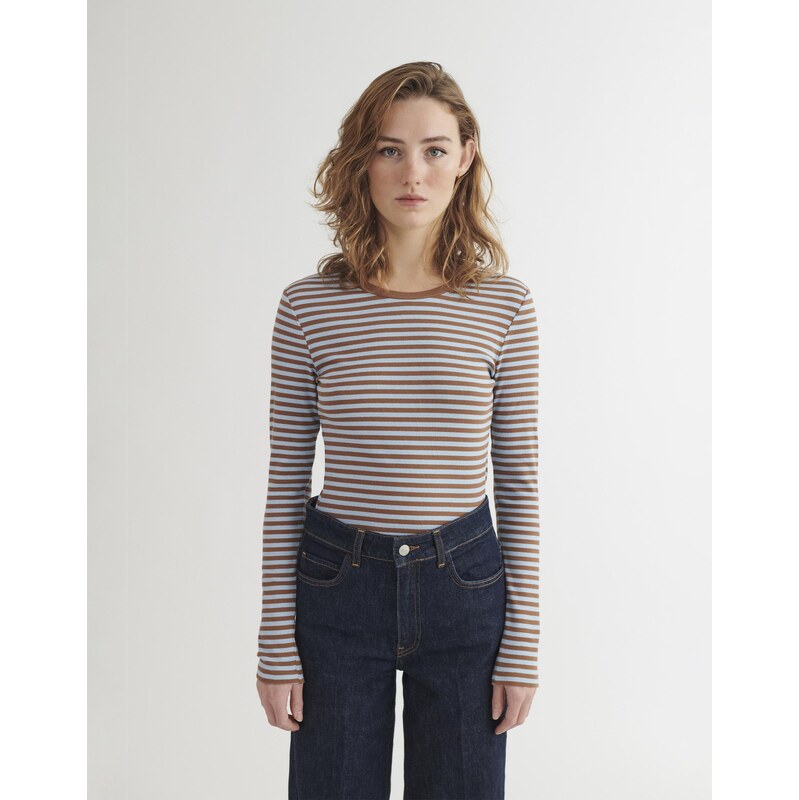 Basic Apparel Triko Ludmilla LS Nuthatch/Dutch Canal XS