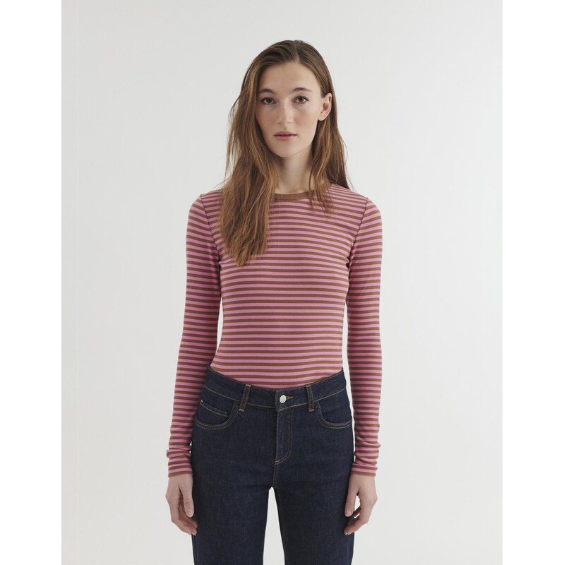 Basic Apparel Triko Ludmilla LS Cashmere Rose/Nuthatch XS