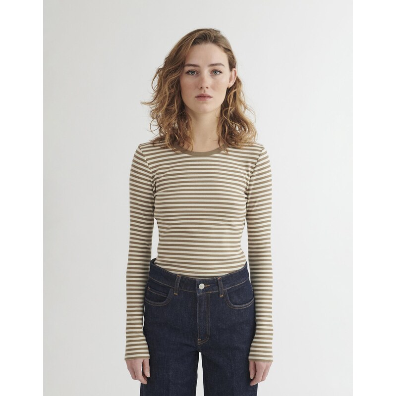 Basic Apparel Triko Ludmilla LS Covert Garden/Birch XS