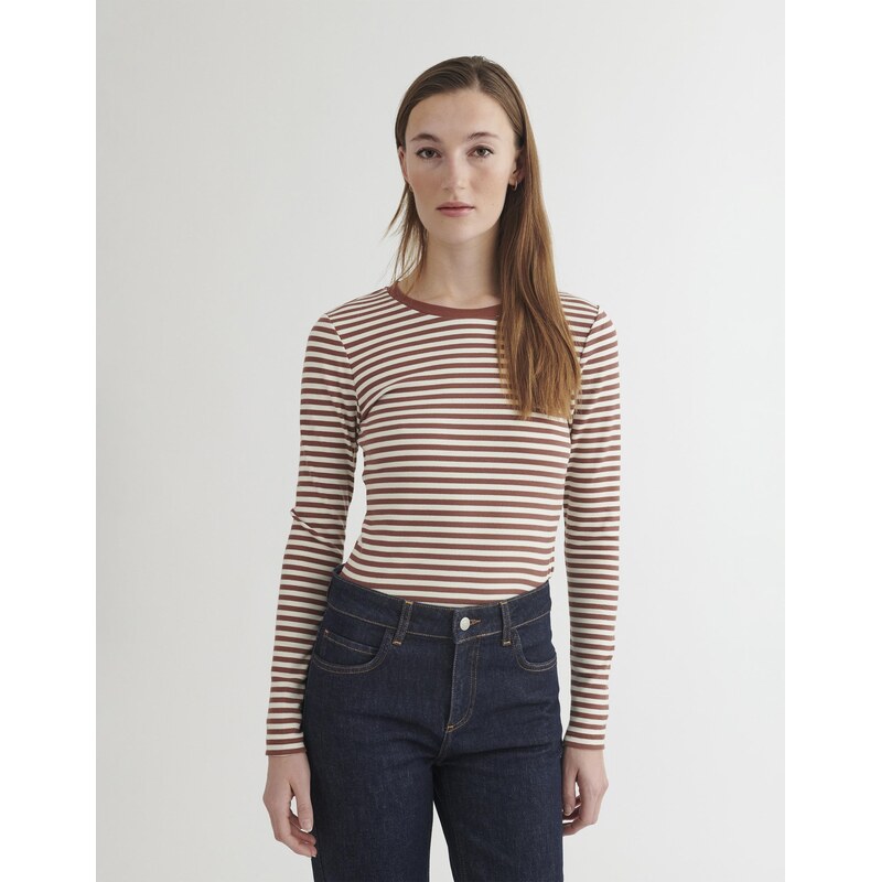 Basic Apparel Triko Ludmilla LS Mink/Whisper White XS