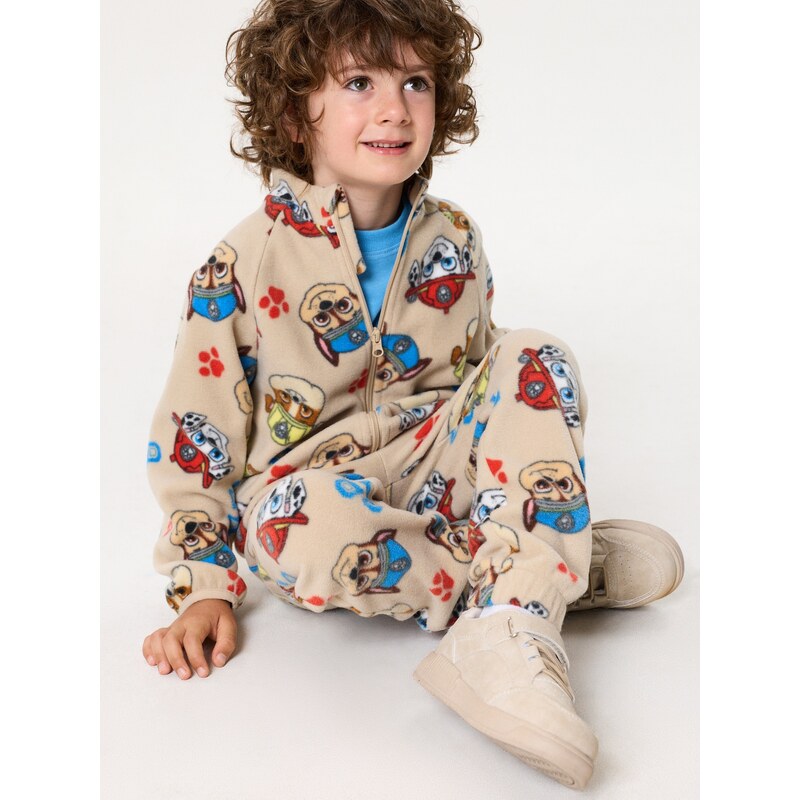 Sinsay - Fleece volné tepláky PAW Patrol - béžová