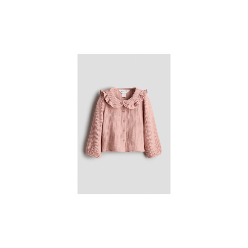 H&M - Halenka z bavlněného mušelínu - Světle Růžová