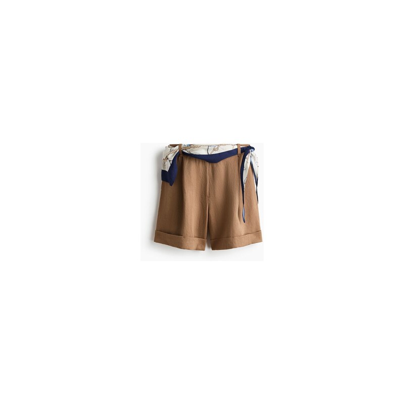 H&M - Šortkys šátkovým detailem - Béžová