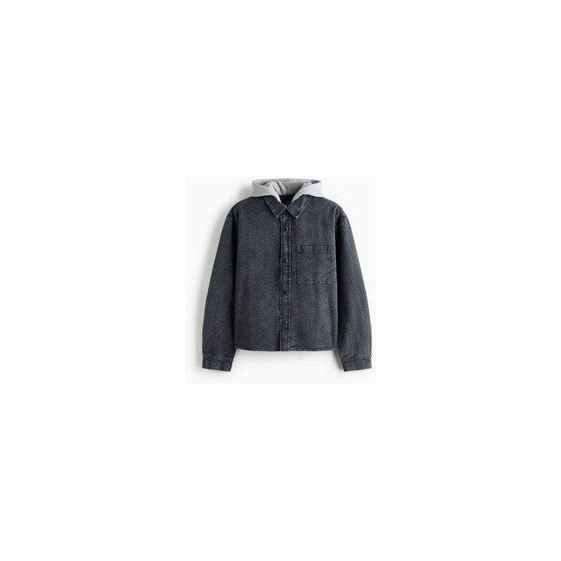 H&M - Svrchní košiles kapucí - Tmavě Šedý Denim
