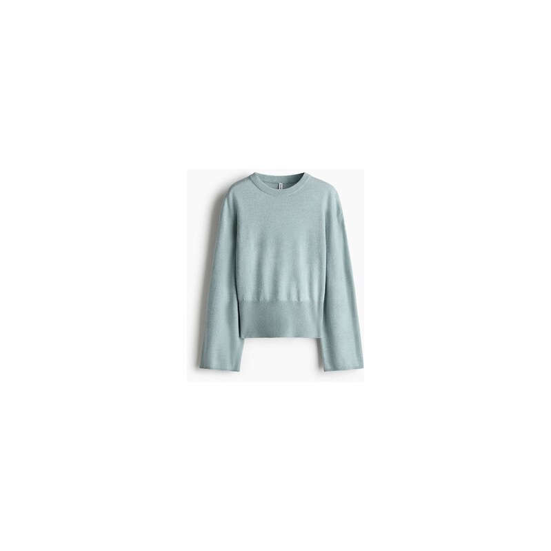 H&M - Pletený svetr - Světlá Tlumená Tyrkysová