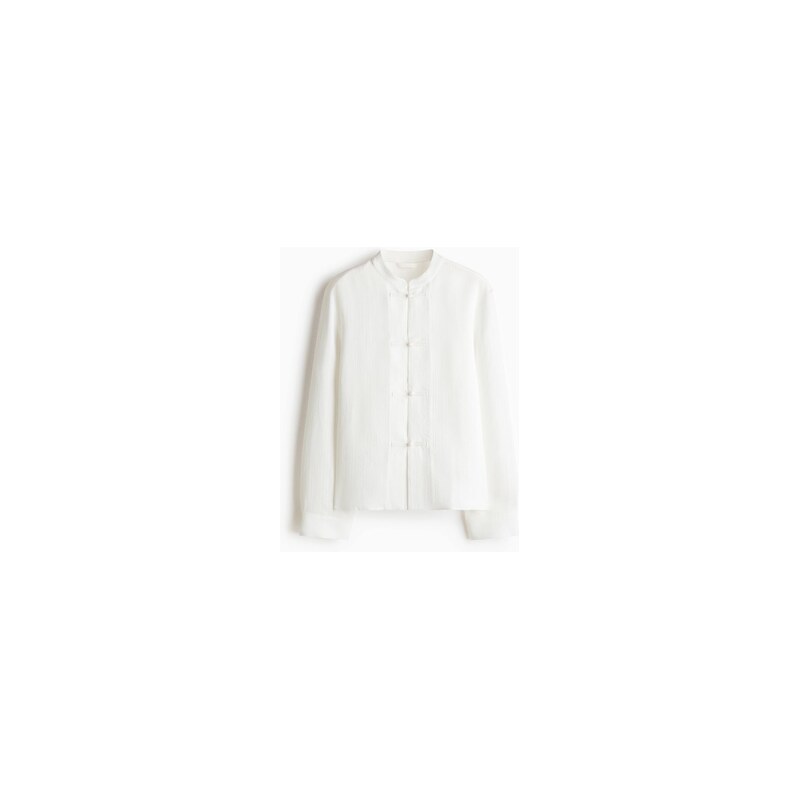H&M - Košiles uzlíkovými knoflíky - Krémová