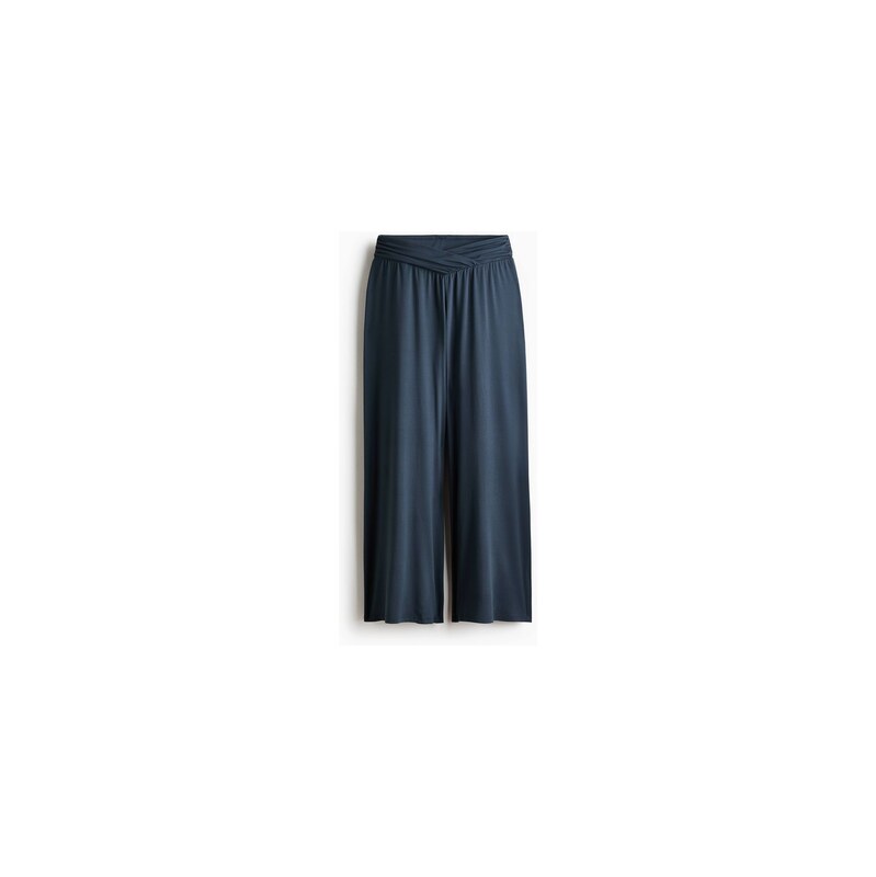 H&M - Řasené natahovací kalhoty - Tmavomodrá