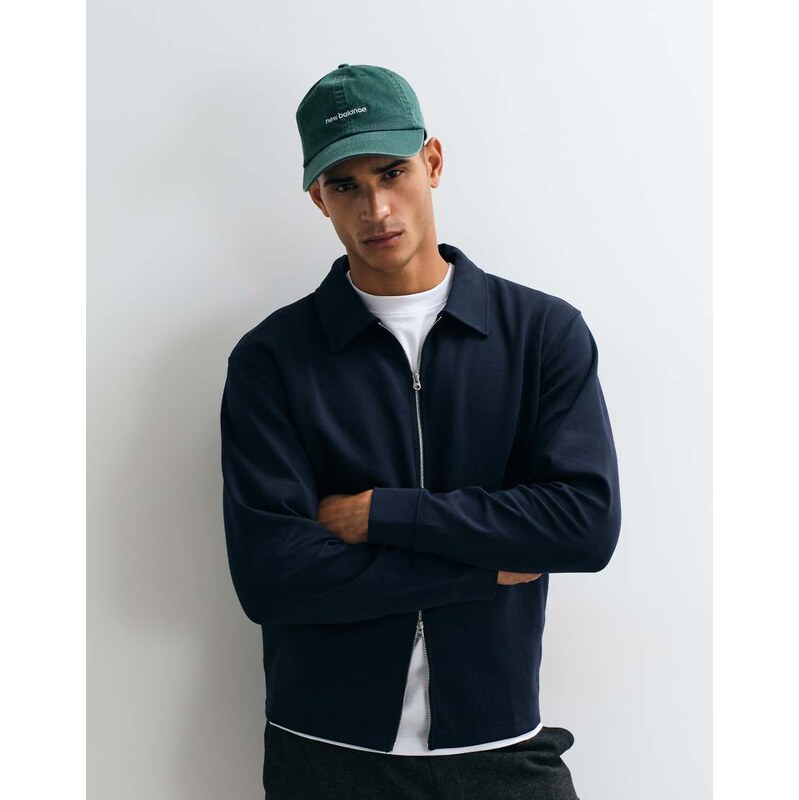 Selected zip sweat top in navy