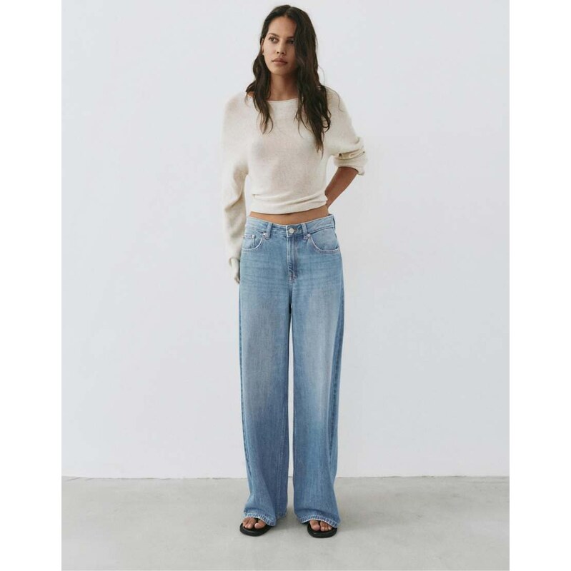 Pull&Bear Oversize baggy jeans in green blue
