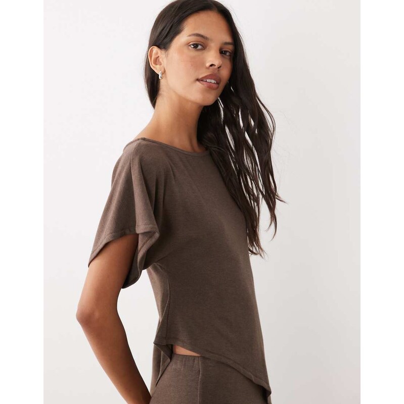 ASOS DESIGN cape style co-ord top in brown