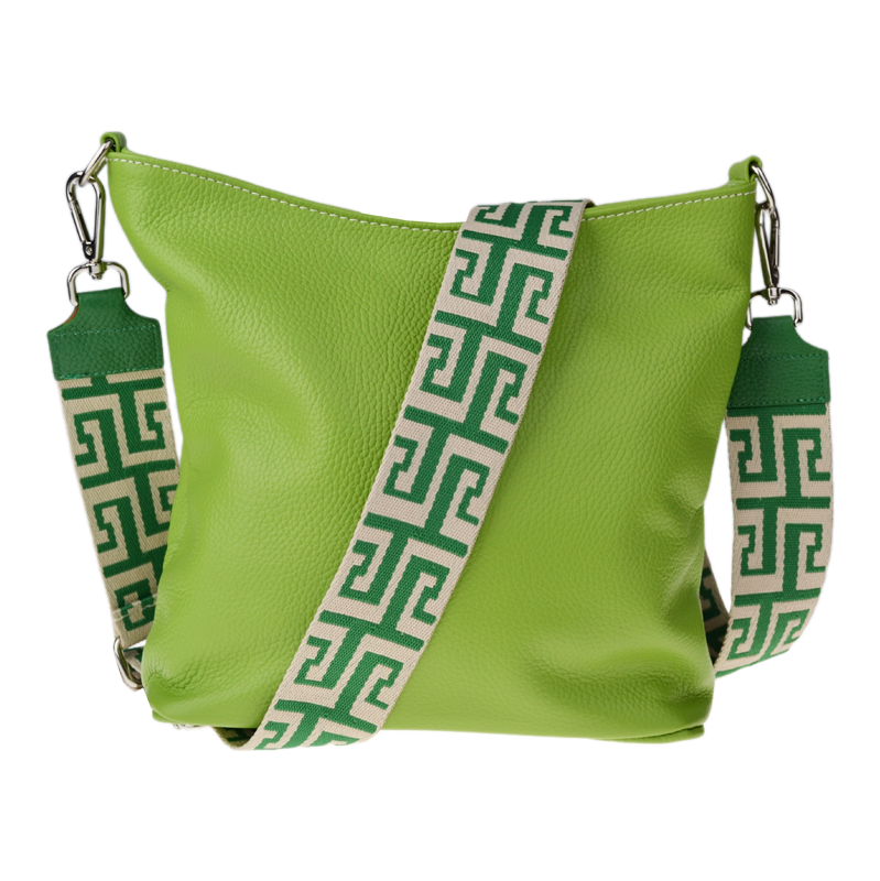 Zelená kožená italská crossbody kabelka Amalia Verde Chiaro III