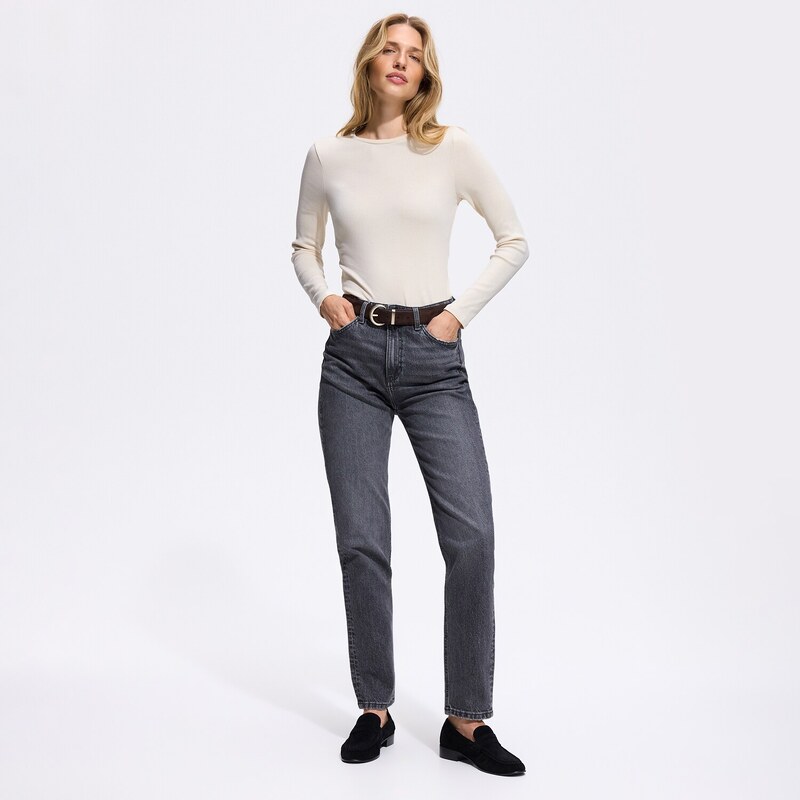 Reserved - LADIES` JEANS TROUSERS - šedá