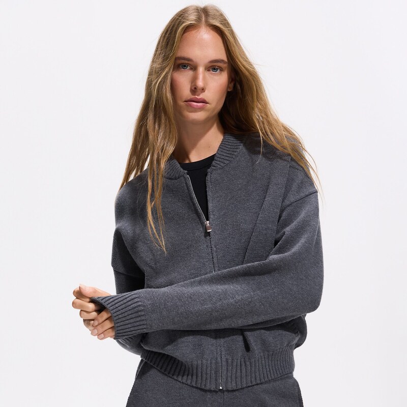Reserved - LADIES` SWEATER - tmavě šedá