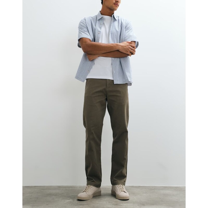 Selected straight fit trousers in light brown